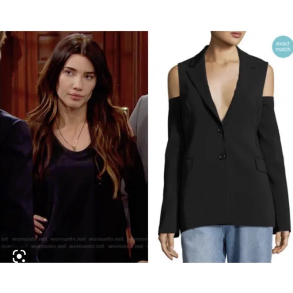 ROBERT RODRIGUEZ SIZE 4 OPEN SHOULDER BLACK TUXEDO JACKET BLAZER‎